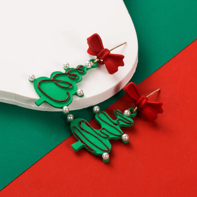 925 needle christmas candy acrylic earrings