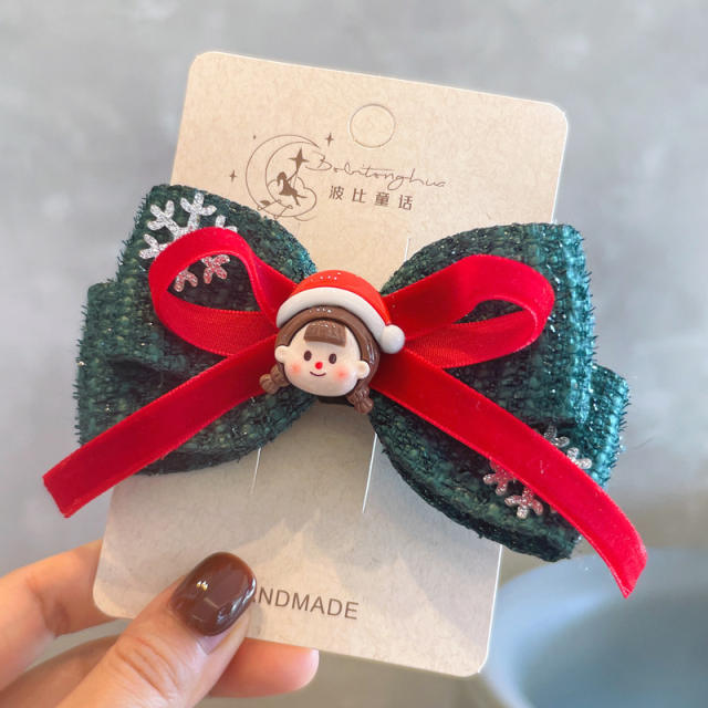 Christmas gift sweet bow hair clips for kids