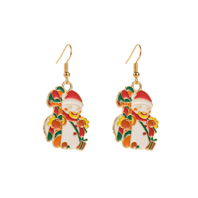 Christmas color enamel alloy earrings