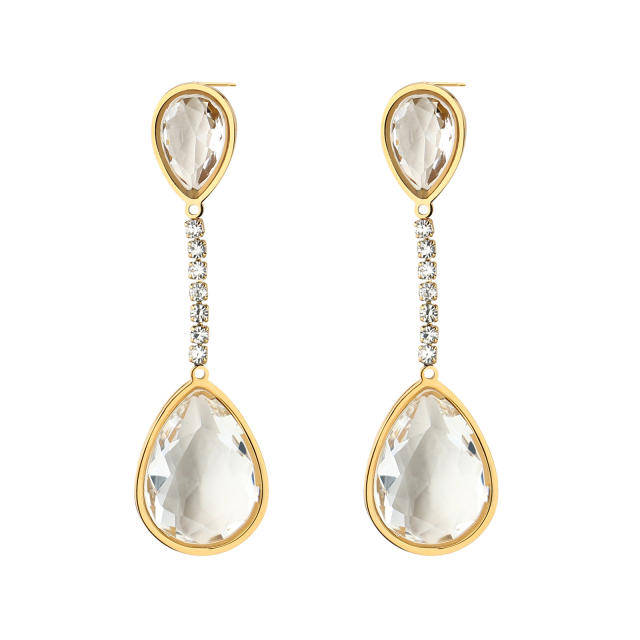 Hot sale party diamond drop earrings stainless steel earrings