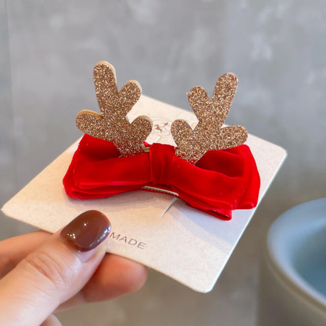 Christmas gift sweet bow hair clips for kids