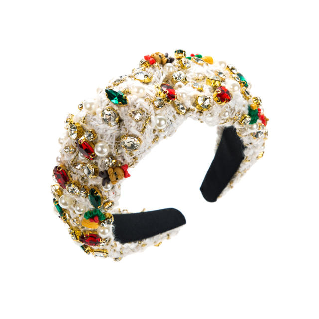 Handmade luxury colorful glass crystal statement knotted headband christmas headband