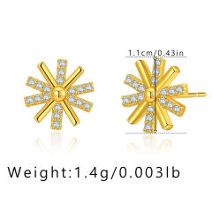 Delicate diamond gold color christmas gift real gold plated necklace earrings