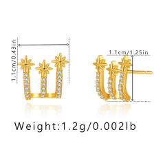 Delicate diamond gold color christmas gift real gold plated necklace earrings