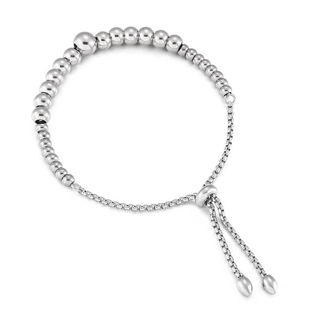 Fashionable ball bead stainless steel bracelet slide bracelet