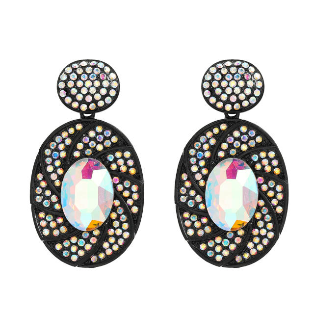 Delicate colorful glass crystal statement dangle earrings