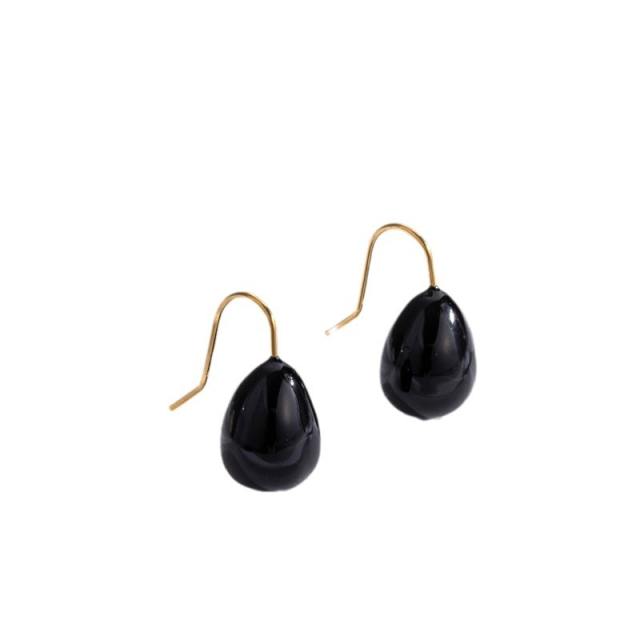 Vintage black color enamel stainless steel earrings collection
