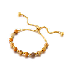 Occident fashion natural turquoise bead natural stone slide bracelet stainless steel bracelet