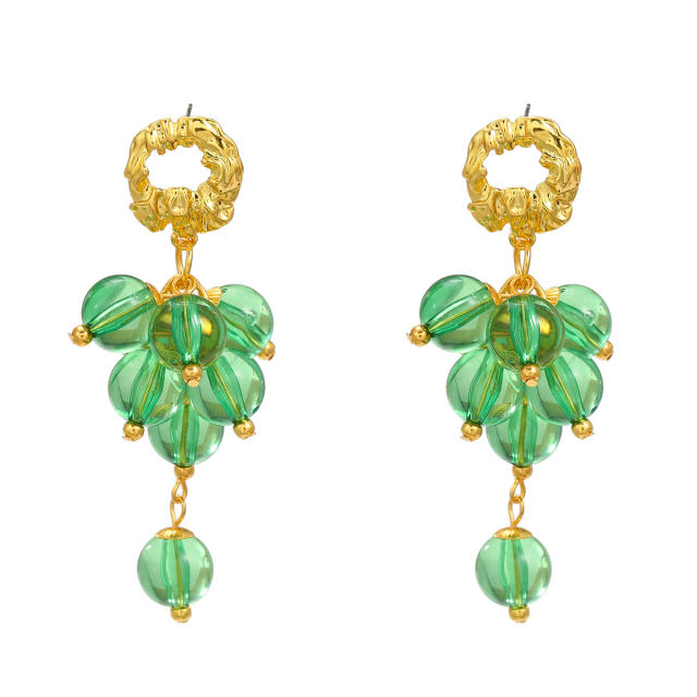 Colorful resin ball bead dangle earrings for women