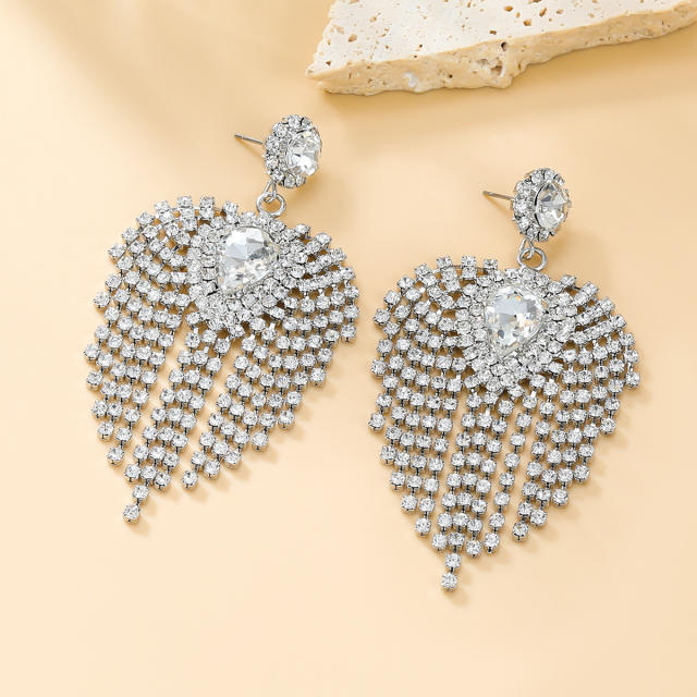 Delicate diamond tassel party proom wedding dangle earrings