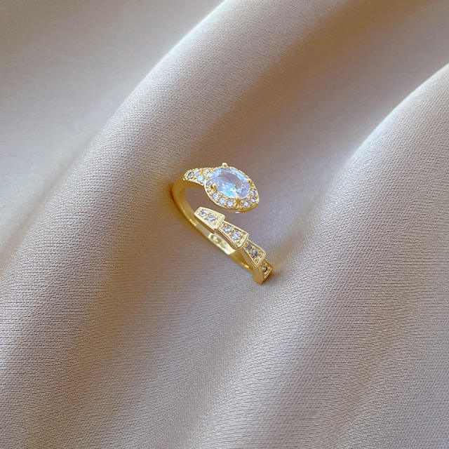 Delicate diamond snake stainless steel finger rings for women