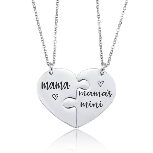 Hot sale mother's day Valentine's Day friendship matching stainless steel necklace gift necklace