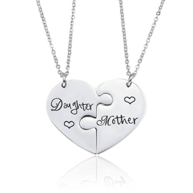 Hot sale mother's day Valentine's Day friendship matching stainless steel necklace gift necklace