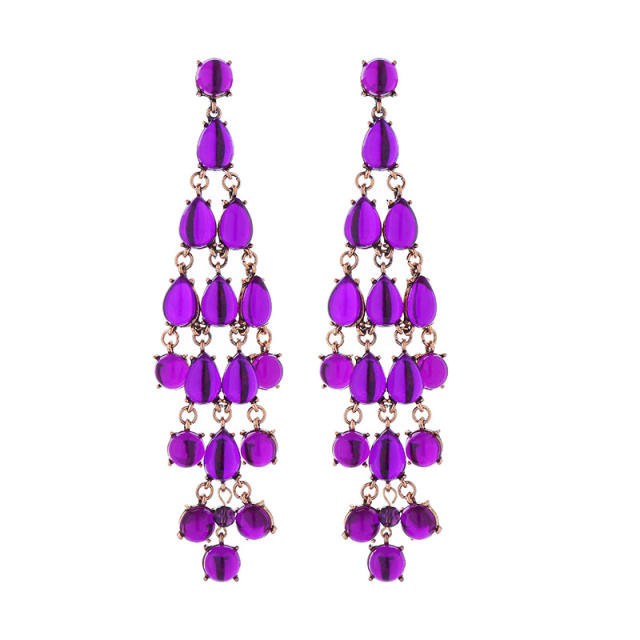 Hot sale clear colorful resin bead dangle earrings