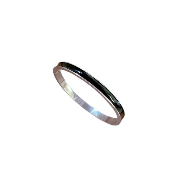 Classic black enamel stainlss steel band bangle bracelet