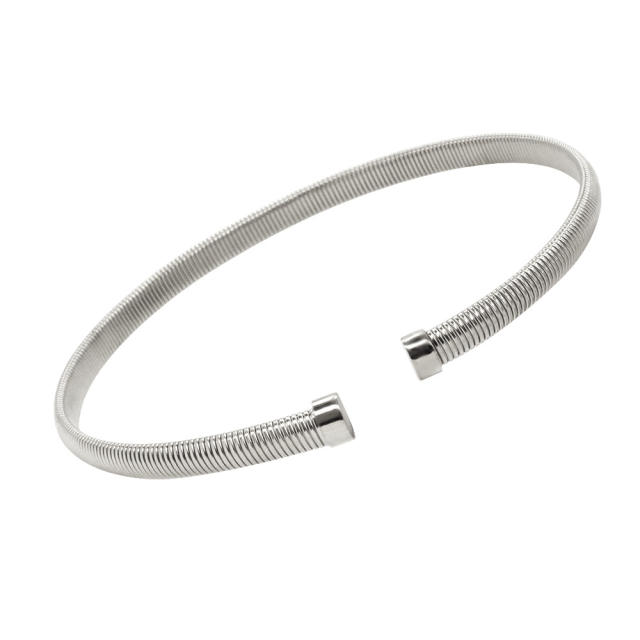 8mm 12mm 16mm Hot sale chunky wireless design stainless steel cuff bangle choker necklace set