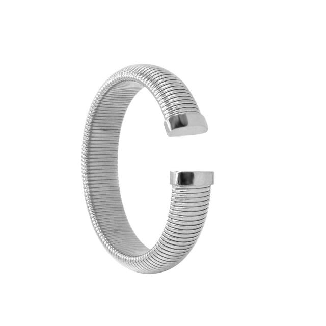 8mm 12mm 16mm Hot sale chunky wireless design stainless steel cuff bangle choker necklace set