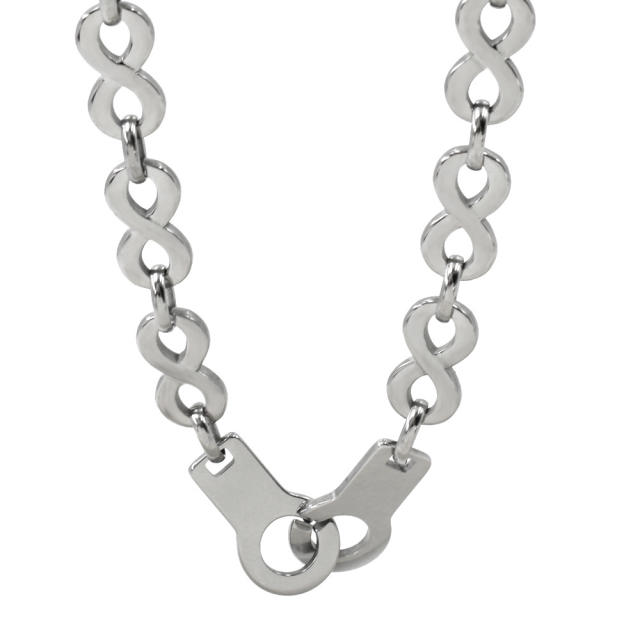 Punk trend stainless steel chain handcuffs clasp necklace bracelet set