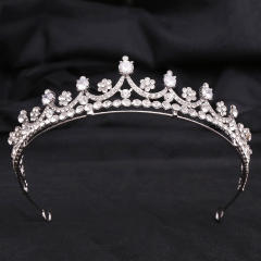 Korean fashion chic gold silver color rhinestone small hair crown