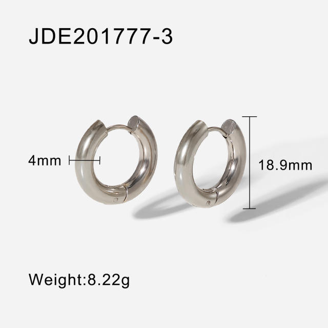 18KG popular two tone stainless steel earrings