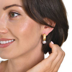 Occident fashion pearl drop stainless steel earrings
