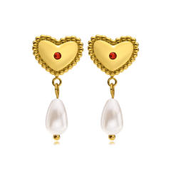 Occident fashion pearl drop stainless steel earrings