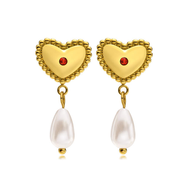 Occident fashion pearl drop stainless steel earrings