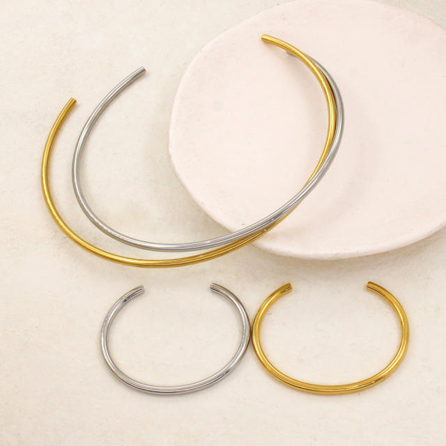 18KG openning stainless steel choker bangle set