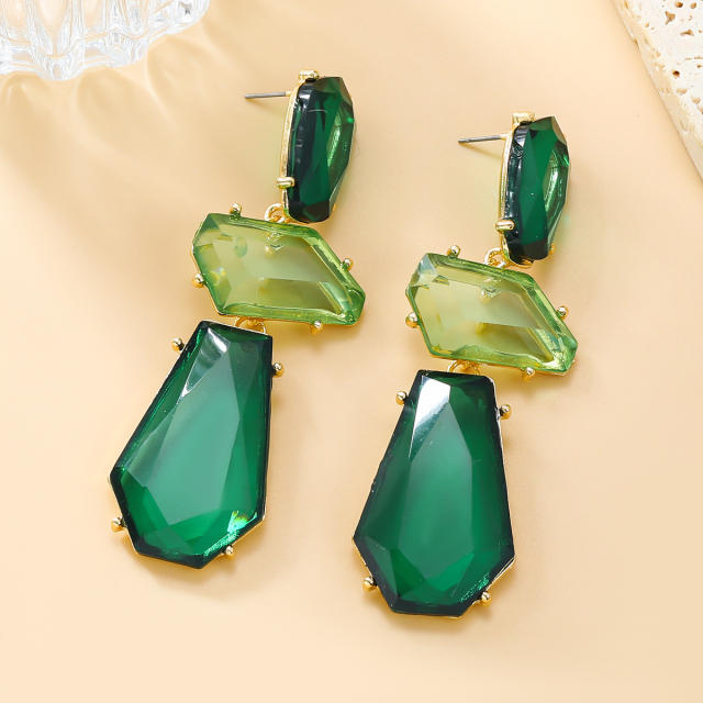 Candy color geometric resin dangle earrings beach earrings
