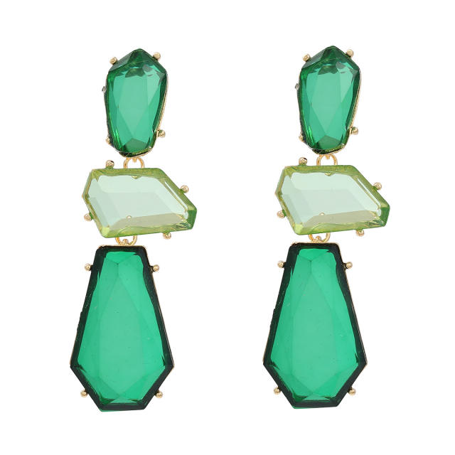 Candy color geometric resin dangle earrings beach earrings