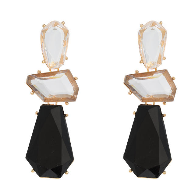 Chunky geometric shape resin dangle earrings for women