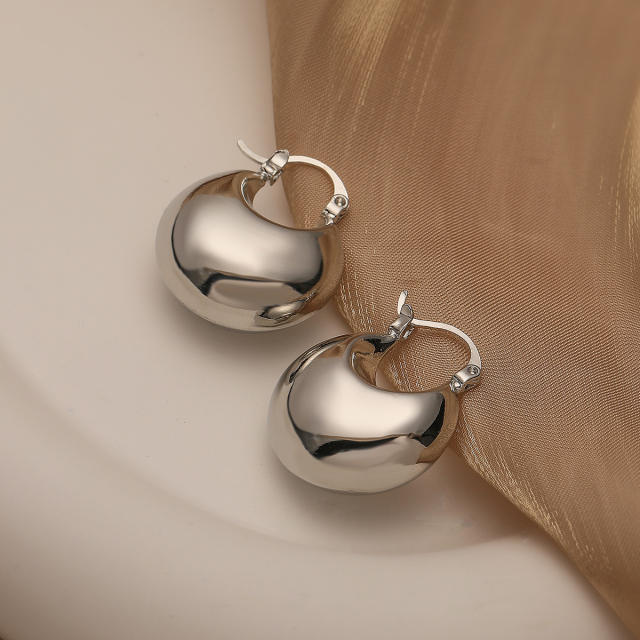 Chunky bolder design gold plated copper hoop earrings