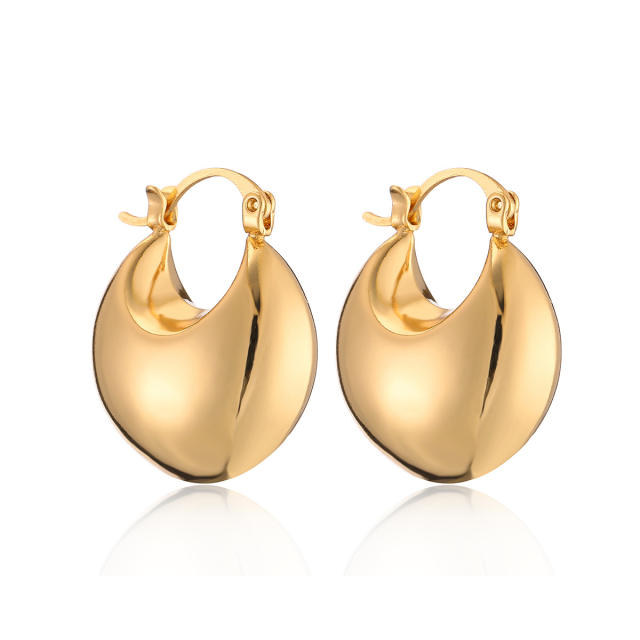 Chunky bolder design gold plated copper hoop earrings