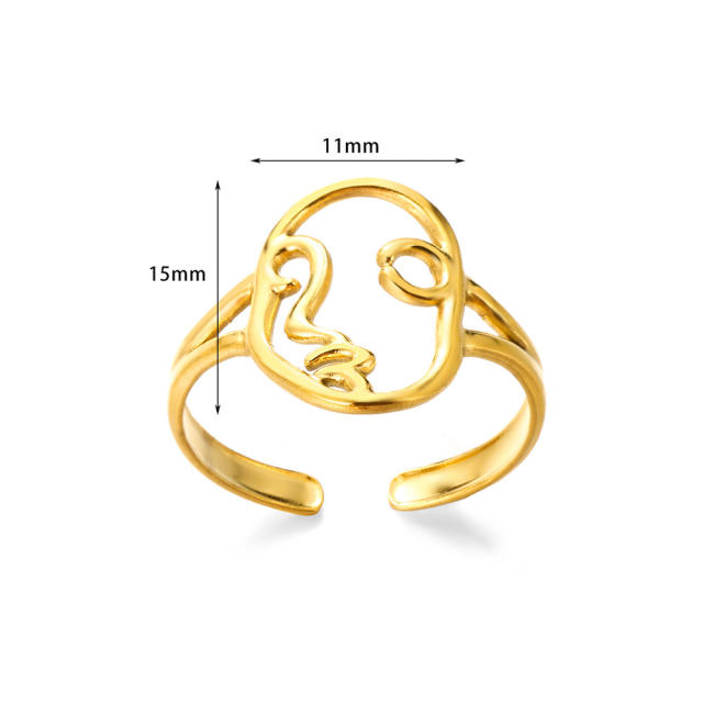 Easy match stainless steel adjustable finger rings