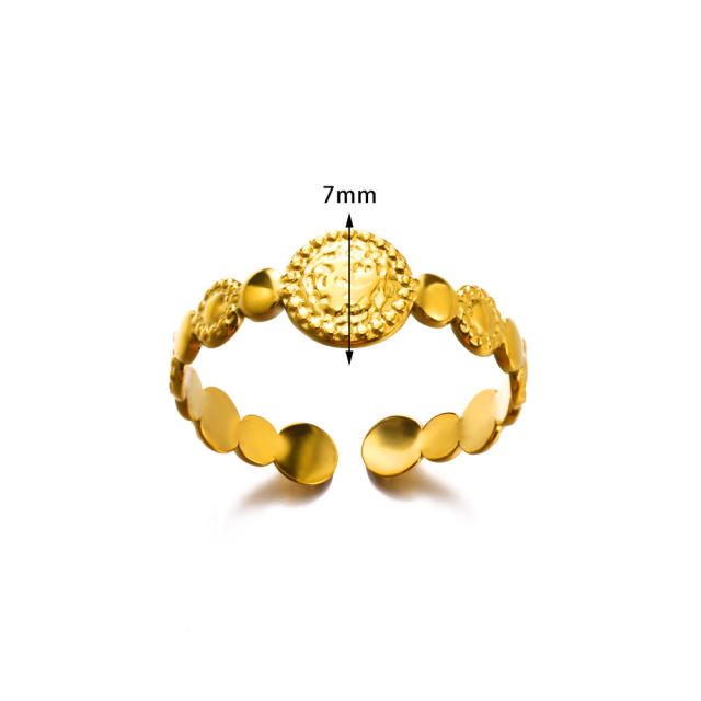 Fashionable gold color snake heart stainless steel finger rings
