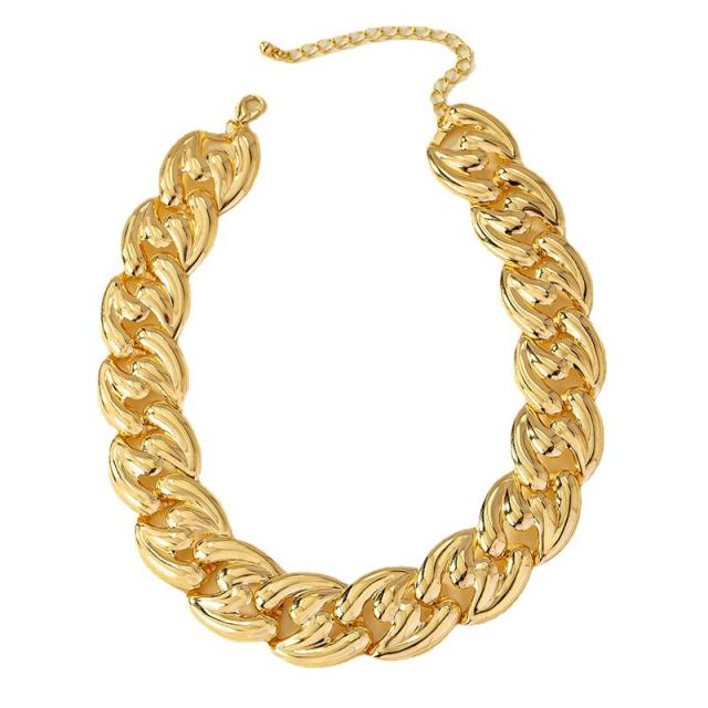 Hiphop chunky chain twisted choker necklace