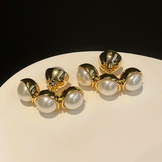 Chic imitataion pearl bead women earrings