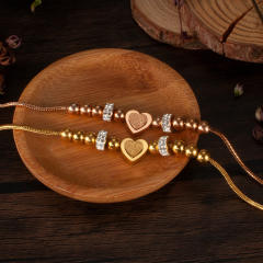 Concise stainless steel bead frosted heart diamond stainless steel bracelet
