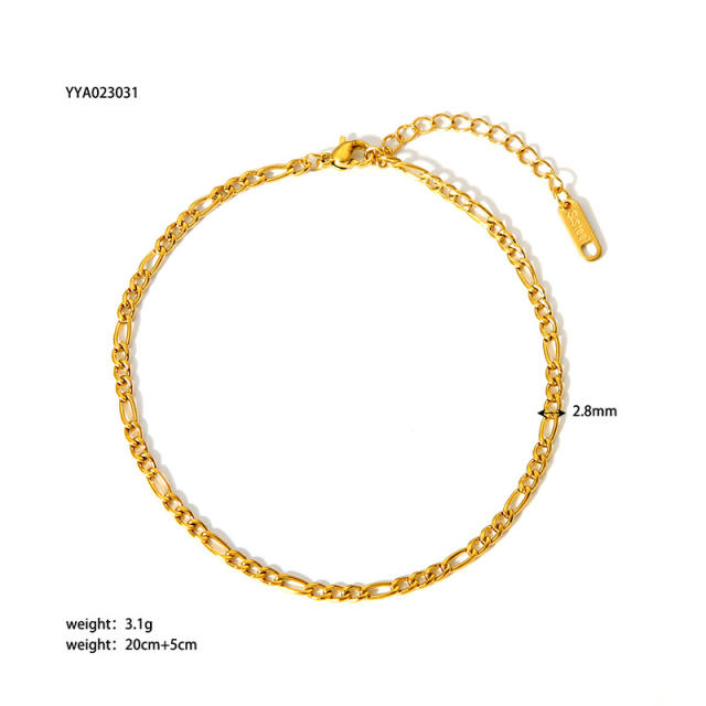 Hot sale stainless steel chain anklet collection