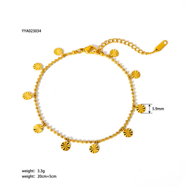Hot sale stainless steel chain anklet collection