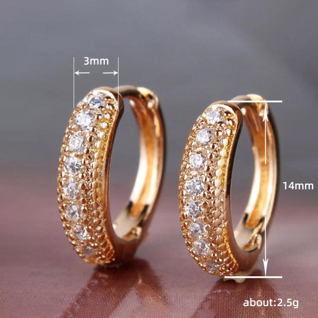 Classic simple diamond small hoop earrings for men women