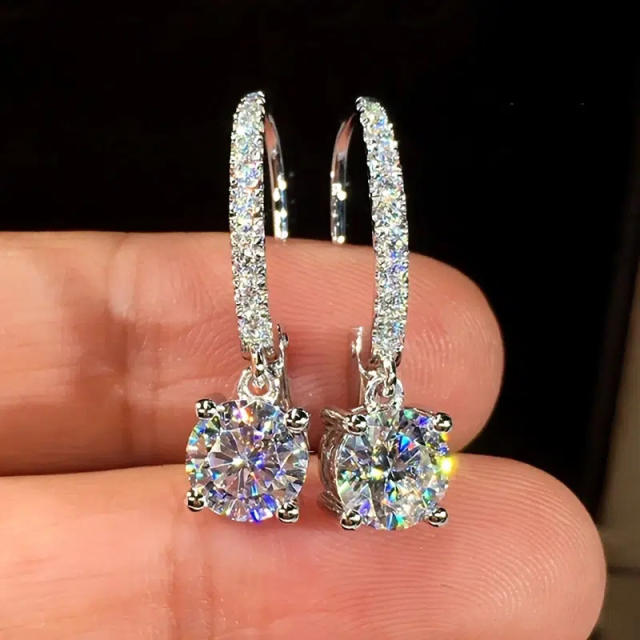 Classic diamond earrings ear hook