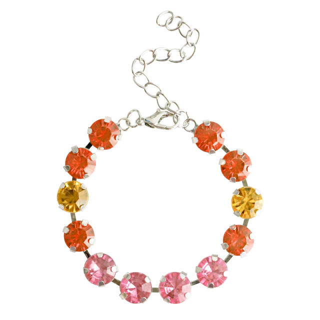 Delicate colorful glass crystal statement bracelet