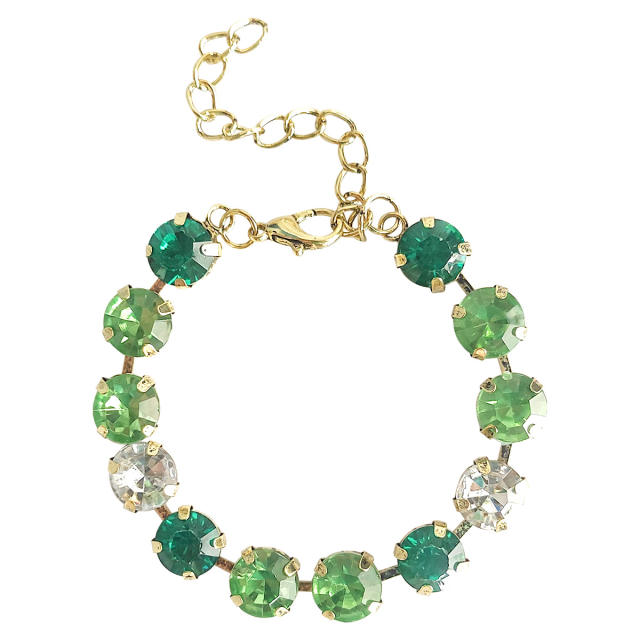 Delicate colorful glass crystal statement bracelet