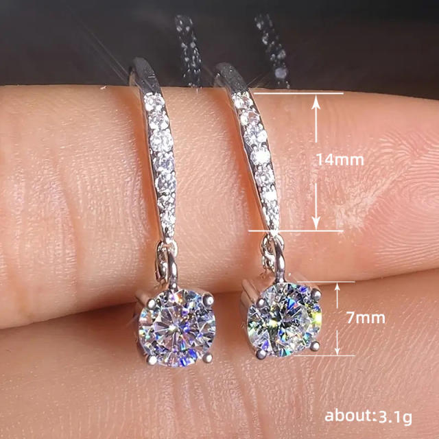 Classic diamond earrings ear hook