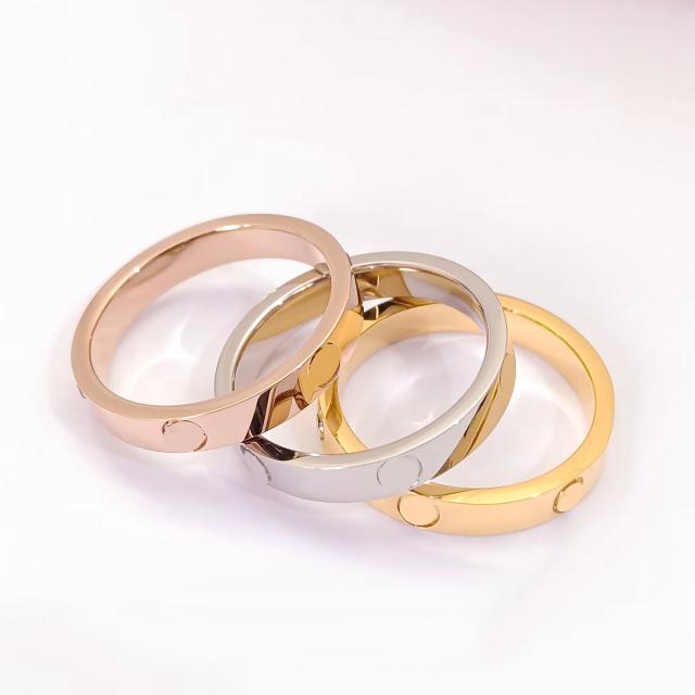18KG diamond stainless steel finger rings band couple rings