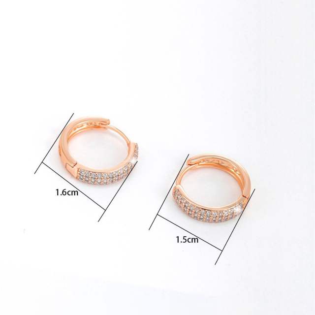 18KG diamond small hoop earrings huggie earrings