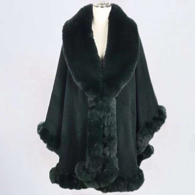 Winter warm plain color Faux otter rabbit fur shawl scarf