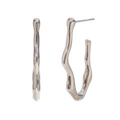 18KG lava series geometric hoop stainless steel earrings