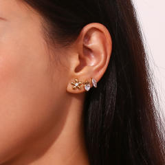 18KG cute mini diamond stainless steel studs earrings